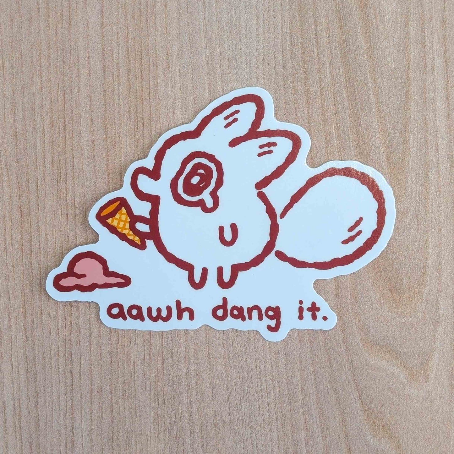Awh Dang It - Anxiety Fox Vinyl Sticker