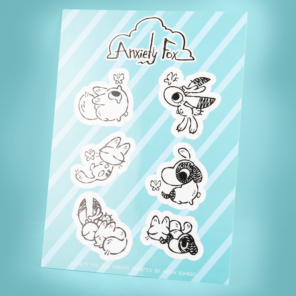 Sticker Sheet - Anxiety Fox & Friends