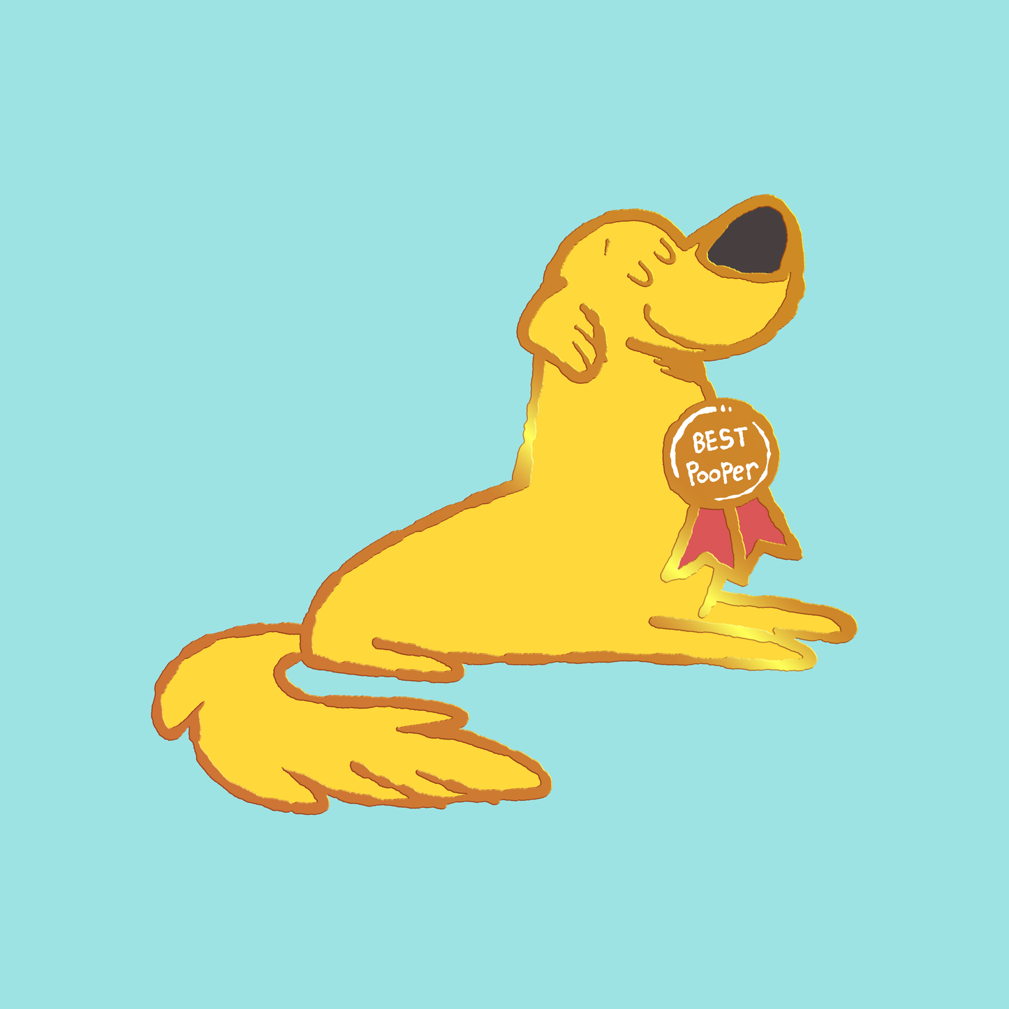 Golden Retriever Good Pooper Dog Enamel Pin