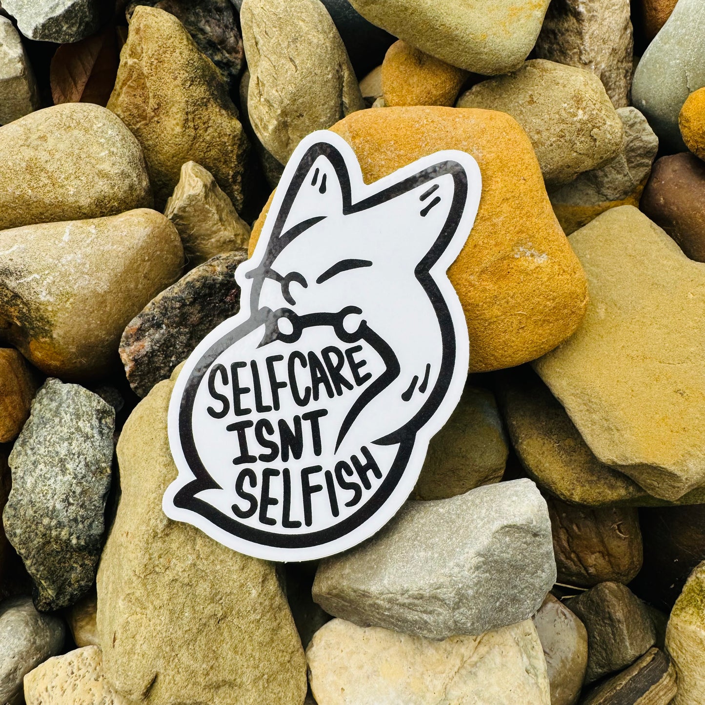 Self Care Isn't Selfish - Anxiety Fox Vinyl Sticker