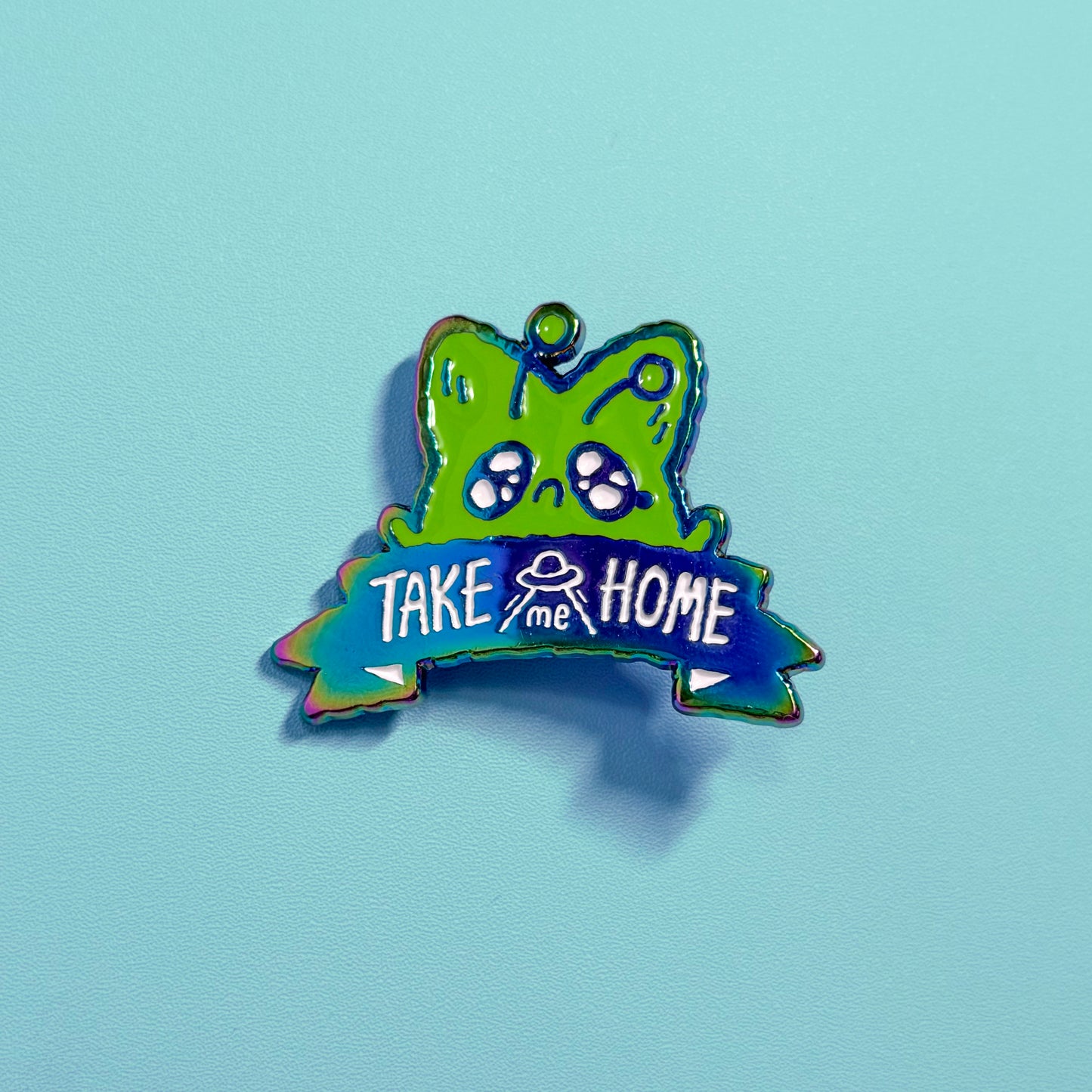 Alien "Take me Home" - Anxiety Fox Enamel Pin