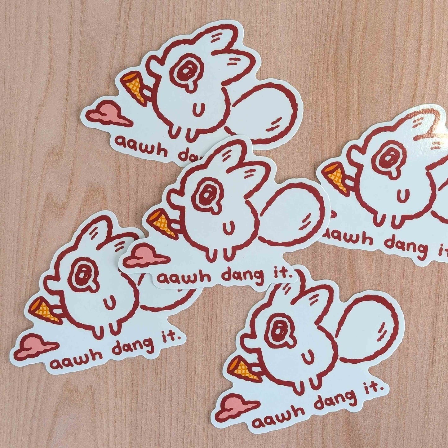 Awh Dang It - Anxiety Fox Vinyl Sticker