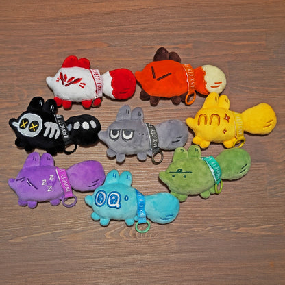 Group photo of Smol Feelings mood plush toys by Made By Nao!, featuring colorful, soft plush toys with various facial expressions.