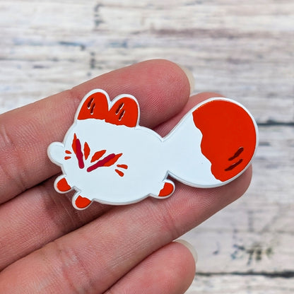 Small fox Kitsune enamel pin from Made By Nao! featuring a cute, detailed design perfect for accessorizing or collection.