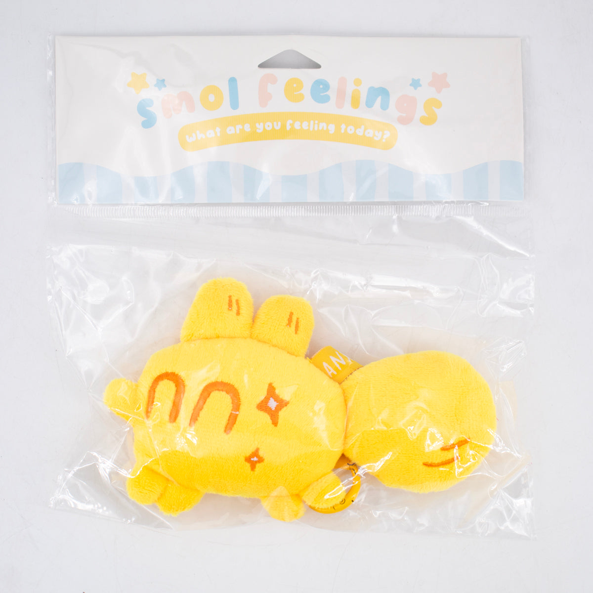 Smol Feelings plush toys by Made By Nao! in colorful packaging, featuring small, soft, happy mood plush toys.