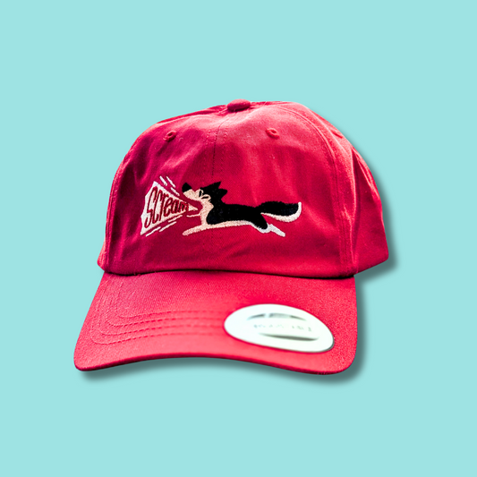 Screaming Husky Dad Cap Hat by Made By Nao! in black with embroidered Husky graphic and adjustable strap for casual wear.