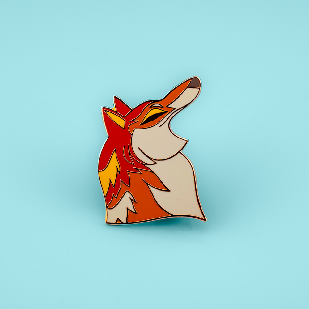 Enamel Patreon Vault Pin featuring a detailed wolf design, made by Made By Nao! Perfect for collectors and fans of animal-themed pins.