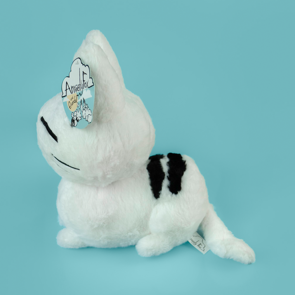 Large fluffy calming kitty plush by Made By Nao! soft, cuddly plush toy featuring a cute feline design perfect for comfort.