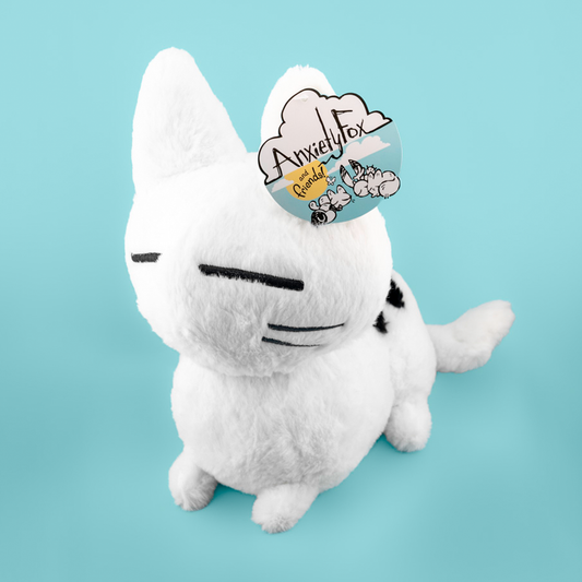 Large fluffy calming kitty plush toy by Made By Nao! soft, cuddly plush with detailed fur and gentle expression