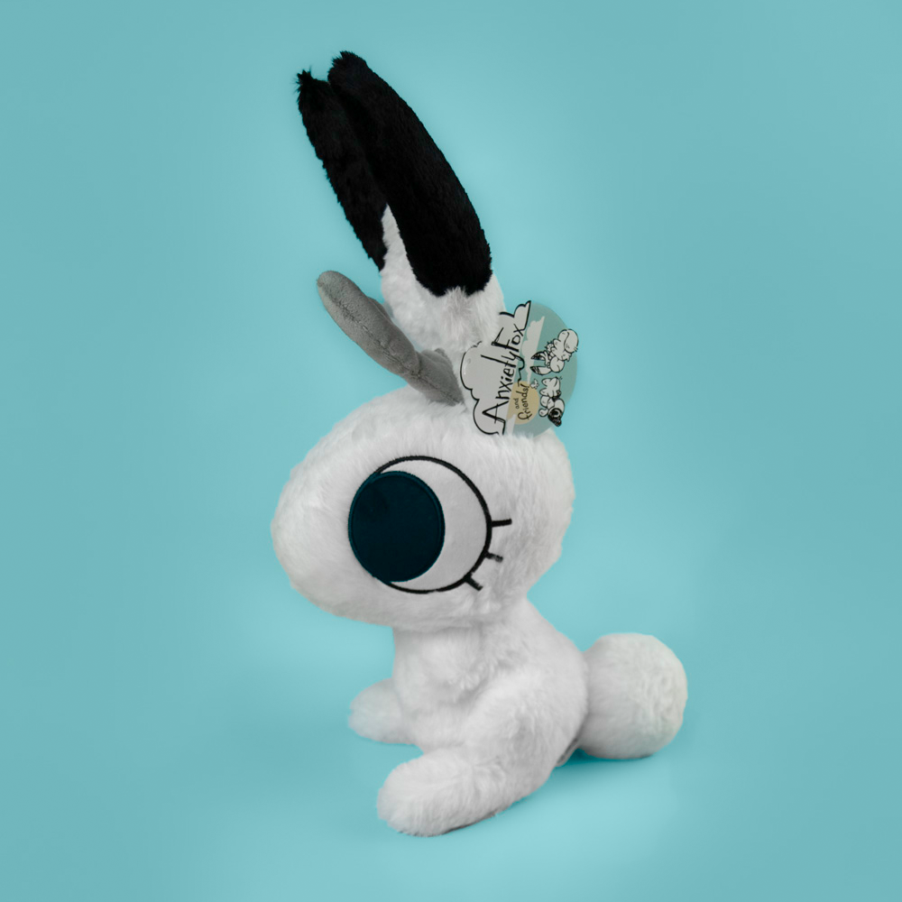 Large fluffy support bunny plush by Made By Nao! Soft, cuddly plush toy with detailed bunny features, perfect for comfort and play.