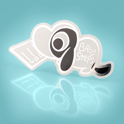 Silver foil vinyl sticker featuring Anxiety Fox & Friends with "It Will Be Okay" message, made by Nao!
