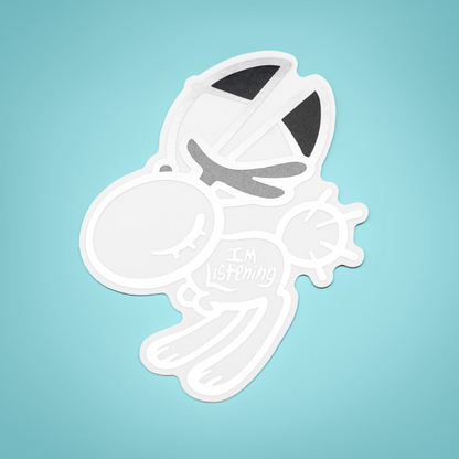 Silver foil vinyl sticker featuring Anxiety Fox & Friends design by Made By Nao!, with uplifting "It Will Be Okay" message.