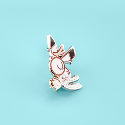 Support bunny enamel pin by Naomi Romero Art featuring a cute bunny design with "You Matter" message for positive affirmation.