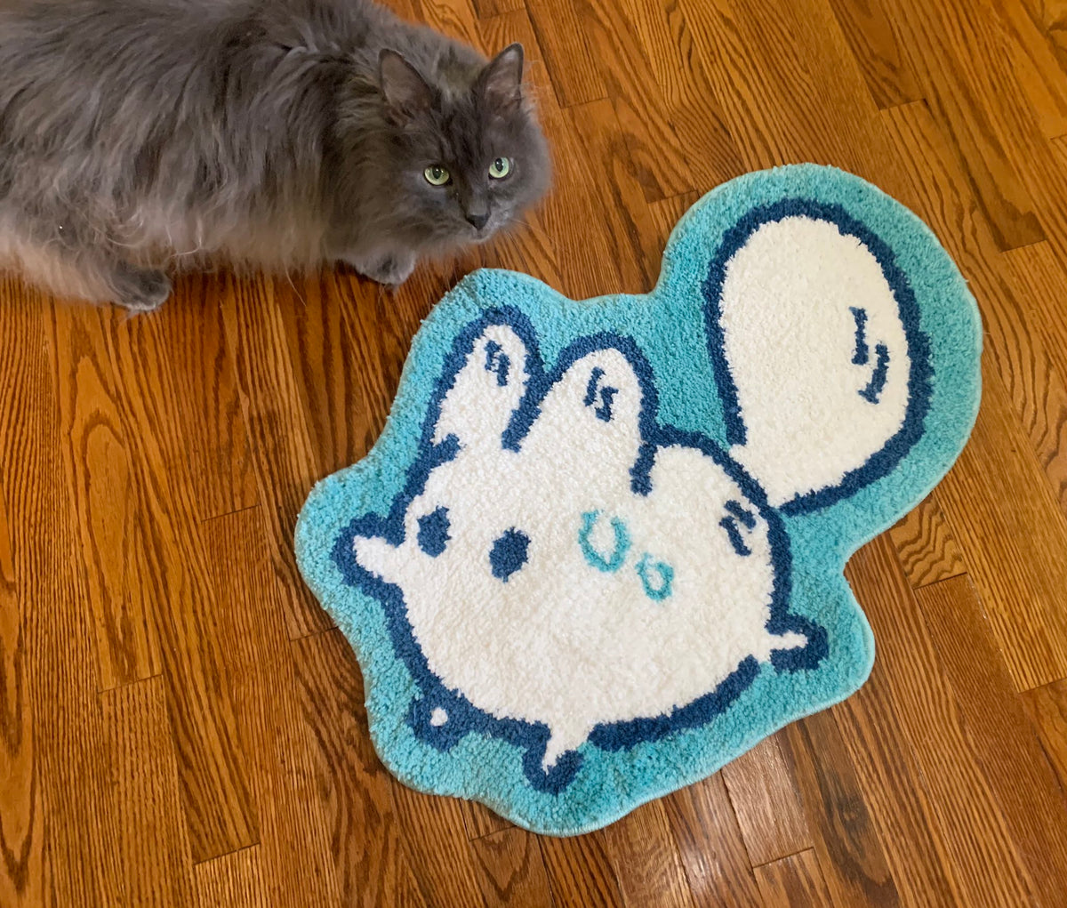 Made By Nao! Anxiety Fox tufted area rug featuring a cozy, soft textured design with a fox motif in neutral tones.