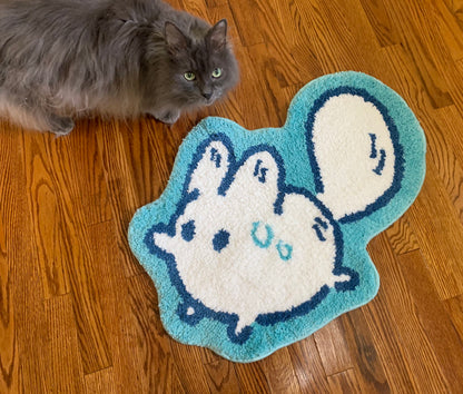 Made By Nao! Anxiety Fox tufted area rug featuring a cozy, soft textured design with a fox motif in neutral tones.